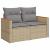 Set canapele de grădină, 6 piese, cu perne, bej, poliratan GartenMobel Dekor