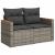 Set mobilier grădină cu perne, 6 piese, gri, poliratan GartenMobel Dekor