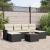 Set canapele de grădină cu perne, 7 piese, negru, poliratan GartenMobel Dekor