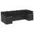 Set canapele de grădină cu perne, 7 piese, negru, poliratan GartenMobel Dekor