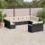 Set canapele de grădină, 12 piese, cu perne, negru, poliratan GartenMobel Dekor