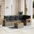 Set mobilier grădină cu perne, 6 piese, gri, poliratan GartenMobel Dekor