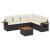 Set canapele de grădină cu perne, 7 piese, negru, poliratan GartenMobel Dekor