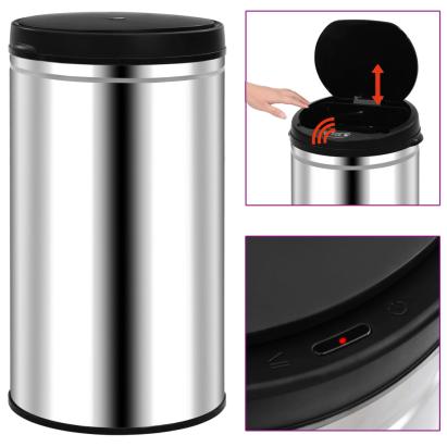Coș de gunoi automat cu senzor, 60 L, oțel inoxidabil GartenMobel Dekor