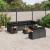 Set canapele de grădină cu perne, 10 piese, negru, poliratan GartenMobel Dekor