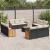 Set mobilier de grădină cu perne, 13 piese, negru, poliratan GartenMobel Dekor