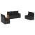 Set canapele de grădină cu perne, 7 piese, negru, poliratan GartenMobel Dekor