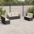 Set canapele de grădină cu perne, 7 piese, negru, poliratan GartenMobel Dekor