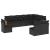 Set canapele de grădină cu perne, 10 piese, negru, poliratan GartenMobel Dekor