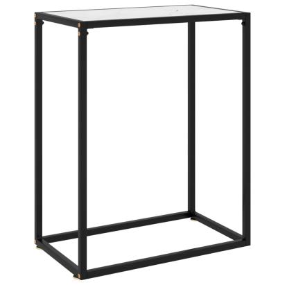 Masă consolă, alb, 60x35x75 cm, sticlă securizată GartenMobel Dekor