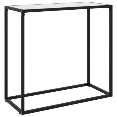 Masă consolă, alb, 80x35x75 cm, sticlă securizată GartenMobel Dekor