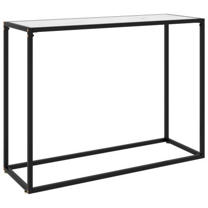 Masă consolă, alb, 100x35x75 cm, sticlă securizată GartenMobel Dekor