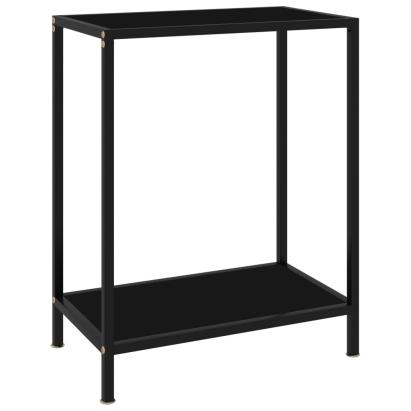 Masă consolă, negru, 60 x 35 x 75 cm, sticlă securizată GartenMobel Dekor