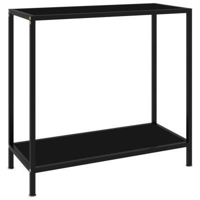 Masă consolă, negru, 80 x 35 x 75 cm, sticlă securizată GartenMobel Dekor