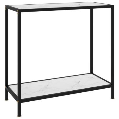 Masă consolă, alb, 80 x 35 x 75 cm, sticlă securizată GartenMobel Dekor
