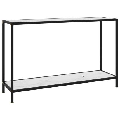 Masă consolă, alb, 120 x 35 x 75 cm, sticlă securizată GartenMobel Dekor