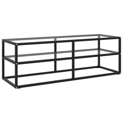Comodă TV, cu sticlă securizată, negru, 120 x 40 x 40 cm GartenMobel Dekor