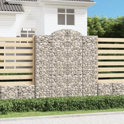 Coșuri gabion arcuite, 9 buc, 200x50x220/240cm, fier galvanizat GartenMobel Dekor
