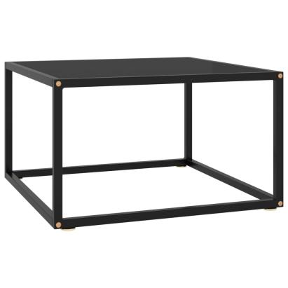 Măsuță de cafea, negru cu sticlă neagră, 60x60x35 cm GartenMobel Dekor