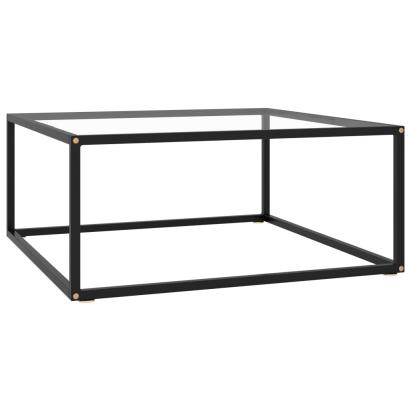 Măsuță de cafea, negru cu sticlă securizată, 80x80x35 cm GartenMobel Dekor