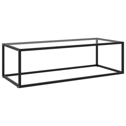 Măsuță de cafea, negru cu sticlă securizată, 120x50x35 cm GartenMobel Dekor