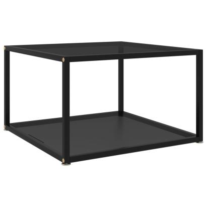 Măsuță de cafea, negru, 60x60x35 cm, sticlă securizată GartenMobel Dekor