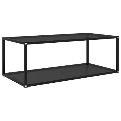 Măsuță de cafea, negru, 100x50x35 cm, sticlă securizată GartenMobel Dekor