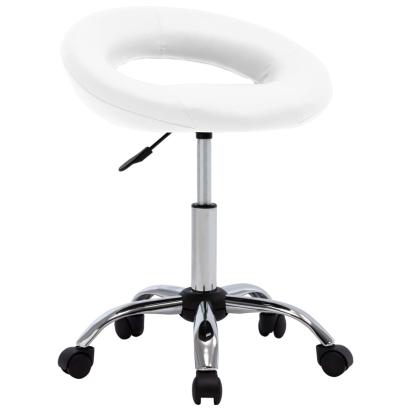 Scaun de lucru pivotant, alb, piele ecologică GartenMobel Dekor