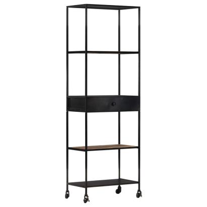 Bibliotecă, 60x35x180 cm, lemn mango nefinisat & fier GartenMobel Dekor
