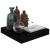 Rafturi de perete 2 buc. negru extralucios 23x23,5x3,8 cm, MDF GartenMobel Dekor