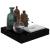 Rafturi de perete 4 buc. negru extralucios 23x23,5x3,8 cm, MDF GartenMobel Dekor
