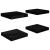 Rafturi de perete 4 buc. negru extralucios 23x23,5x3,8 cm, MDF GartenMobel Dekor
