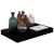 Raft de perete suspendat, negru extralucios, 40x23x3,8 cm, MDF GartenMobel Dekor