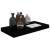 Raft de perete suspendat, negru extralucios, 50x23x3,8 cm, MDF GartenMobel Dekor