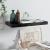 Raft de perete suspendat, negru extralucios, 50x23x3,8 cm, MDF GartenMobel Dekor