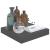 Rafturi de perete, 2 buc., gri extralucios, 23x23,5x3,8 cm, MDF GartenMobel Dekor