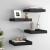 Rafturi de perete suspendate, 4 buc., negru, 23x23,5x3,8 cm MDF GartenMobel Dekor