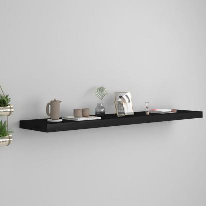 Raft de perete suspendat, negru, 120x23,5x3,8 cm, MDF GartenMobel Dekor