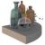 Raft colțar de perete, gri extralucios, 25x25x3,8 cm, MDF GartenMobel Dekor
