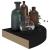 Rafturi colțar suspendate, 4 buc., negru, 25x25x3,8 cm, MDF GartenMobel Dekor