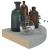 Rafturi colțar de perete, 4 buc., gri, 25 x 25 x 3,8 cm, MDF GartenMobel Dekor