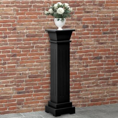 Suport plante clasic formă stâlp pătrat negru 17x17x66 cm MDF GartenMobel Dekor