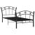 Cadru de pat, cu model de fotbal, negru, 90x200 cm, metal GartenMobel Dekor