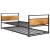 Cadru pat extensibil, negru, 90x200 cm, metal GartenMobel Dekor
