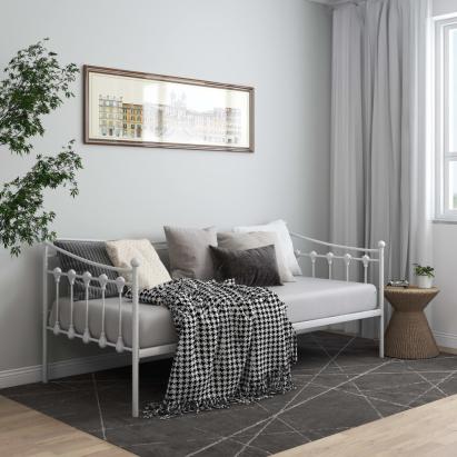 Cadru pat canapea, alb, 90x200 cm, metal GartenMobel Dekor
