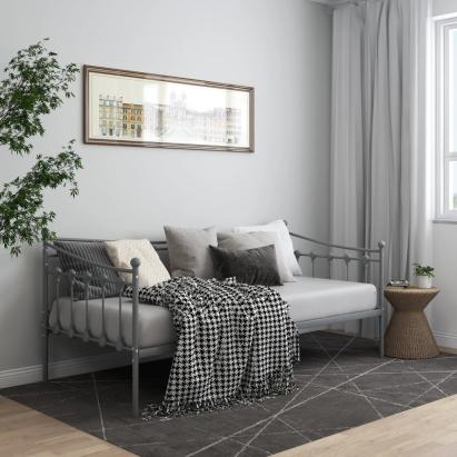 Cadru pat canapea, gri, 90x200 cm, metal GartenMobel Dekor