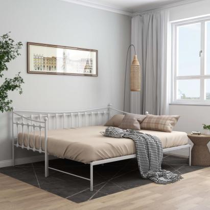 Cadru pat canapea extensibilă, alb, 90x200 cm, metal GartenMobel Dekor