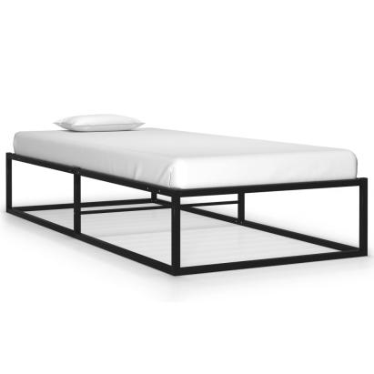 Cadru de pat, negru, 100 x 200 cm, metal GartenMobel Dekor