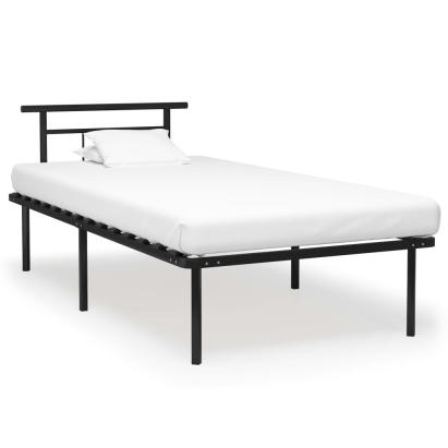 Cadru de pat, negru, 100 x 200 cm, metal GartenMobel Dekor
