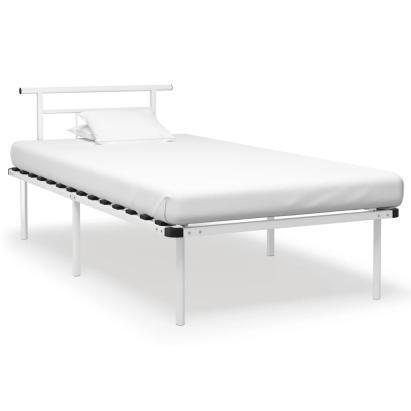 Cadru de pat, alb, 100 x 200 cm, metal GartenMobel Dekor